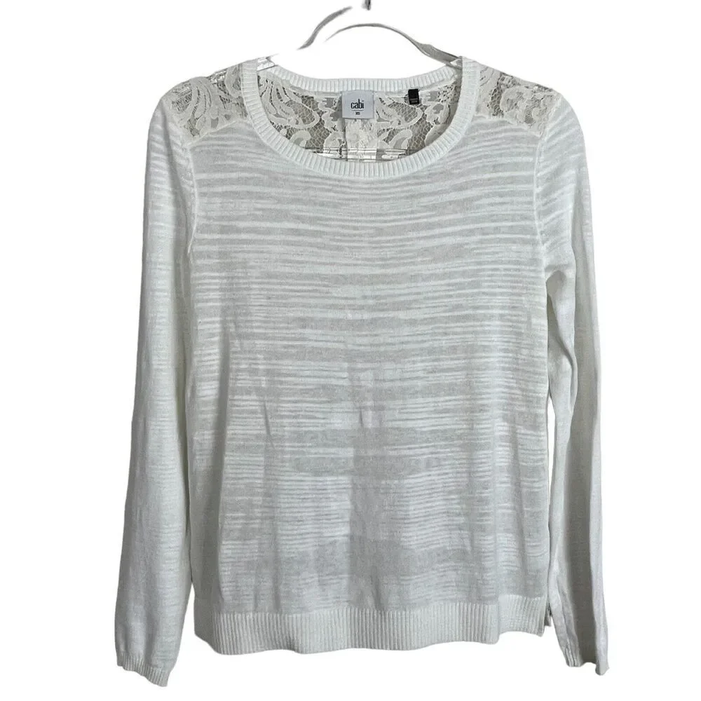 Red Brand‎ Ivory Acrylic Eyelash Size M Women's Long Sleeves Sweater